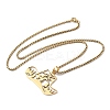 201 Stainless Steel Hollow Cowboy Hat Pendant Necklaces LS-NJEW-H065-27G-2