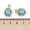 Synthetic Turquoise Oval Pendants KK-U043-44G-C-3