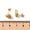 Brass Micro Pave Cubic Zirconia Stud Earring Findings KK-Z102-12G-2