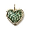 Brass Micro Pave Cubic Zirconia Pendants KK-C090-43G-01-1