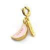 Brass Enamel Fruits Pendant Decoration HJEW-P020-01E-G-1