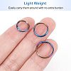 15Pcs 3 Styles Rainbow Color Titanium Alloy Split Rings FIND-OC0001-94-3