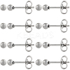 100Pcs 304 Stainless Steel Round Stud Earrings EJEW-BBC0002-05B-P-7