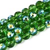 Electroplate Transparent Glass Beads Strands EGLA-N024-01A-C02-1