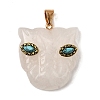 Natural Quartz Crystal & Synthetic Turquoise Pendants G-Z090-02G-01-1