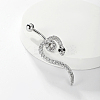 Stylish Snake Stainless Steel Micro Pave Clear Cubic Zirconia Navel Rings UK0800-1