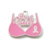 Breast Cancer Pink Awareness Ribbon Theme Alloy Enamel Pendants ENAM-C026-01H-S-1