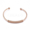 304 Stainless Steel Open Cuff Bangle for Girl Women BJEW-N013-008RG-1