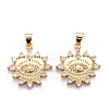 Brass Micro Pave Clear Cubic Zirconia Beads Pendants ZIRC-M114-13G-1