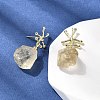 Brass Nuggets Dangle Stud Earrings EJEW-D345-01G-5