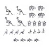 Terrestrial Animals Metal Charms Tibetan Style Alloy Pendants TIBEP-X0185-90AS-LF-1