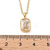 304 Stainless Steel Pave Clear Cubic Zirconia Geometric Pendant Necklaces for Women SA-CBA8C9C-11A-G-3