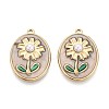 304 Stainless Steel Enamel and ABS Imitation Pearl Pendants STAS-T068-86A-1