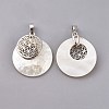 Natural White Shell Mother of Pearl Shell Pendants KK-F751-M-B05-2