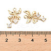 Brass Micro Pave Clear Cubic Zirconia Pendants KK-C054-06G-3