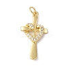 Rack Plating Brass & Clear Cubic Zirconia Pendants KK-L216-055G-1