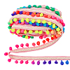 10 Yards Polyester Pom Pom Ball Tassel Ribbons DIY-PH0033-31-1
