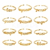 12Pcs 12 Style Brass Cuff Rings RJEW-LS0001-37G-2