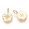 Brass Micro Pave Cubic Zirconia Charms ZIRC-R015-105G-2