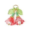 6Pcs 6 Colors Transparent Glass Pendants PALLOY-MZ00740-2