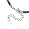 Alloy Enamel Gothic Cross and Red Teardrop Pendant Faceted Rondelle Glass Beaded Necklaces NJEW-JN05827-5