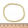 Brass Round Beaded Stretch Bracelets for Men Women BJEW-B148-05A-G-5