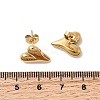 304 Stainless Steel Heart Stud Earrings EJEW-F398-01G-3