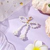 Bowknot Shell Pearl Beaded Pendant Decoration HJEW-TA00297-2