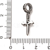 316 Surgical Stainless Steel & Rhinestone European Dangle Charms SA-CBA7555-17AS-01-3