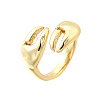 Brass Cuff Rings for Women RJEW-F184-08F-G-2