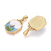 304 Stainless Steel & Enamel & ABS Imitation Pearl Pendants STAS-T072-88A-G-2