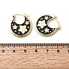 Flower Brass Enamel Hoop Earrings EJEW-Z157-02G-5