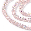 Transparent Electroplate Glass Beads Strands EGLA-F156-AB02-3