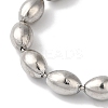 Non-Tarnish 304 Stainless Steel Rice Beaded Bracelets for Women BJEW-B092-06P-2
