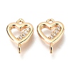 Brass Micro Pave Clear Cubic Zirconia Links Connectors ZIRC-H116-04G-1