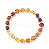 Natural Amber Beads Stretch Bracelets for Women BJEW-JB13255-3