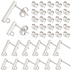 80Pcs 2 Size Rectangle 304 Stainless Steel Stud Earring Findings STAS-SC0008-55-1