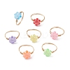 Copper Wired Acrylic Finger Rings RJEW-JR00958-01-2