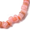 Dyed Natural Freshwater Shell Beaded Stretch Bracelets for Men Women BJEW-JB12478-02-3