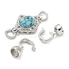 Brass Micro Pave Clear Cubic Zirconia Fold Over Clasps KK-U059-41P-02-2