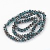 Electroplate Transparent Glass Beads Strands EGLA-A034-T2mm-P02-2