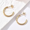 304 Stainless Steel Twist C-Shaped Stud Earrings EJEW-R017-03G-01-4