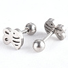 Tarnish Resistant 201 Stainless Steel Barbell Cartilage Earrings EJEW-R147-22-3