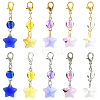 50Pcs Glass & Acrylic Star Pendant Decorations HJEW-FS00046-1