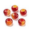 Two Tone Transparent Crackle Acrylic European Beads TACR-P009-B01-04-1