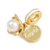Brass White Enamel European Dangle Charms KK-N271-24G-2