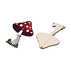 20Pcs UV Single Face Printed Wood Mushroom Pendant Decorations WOOD-N020-12-3