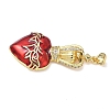 Brass Cubic Zirconia & Enamel Pendants KK-L253-24G-01-2