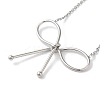 Non-Tarnish 304 Stainless Steel Cable Chain Bowknot Pendant Necklaces NJEW-Z041-02P-01-1