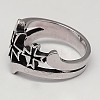 Personalized Retro 304 Stainless Steel Cross Rings for Men RJEW-F006-116-22mm-2